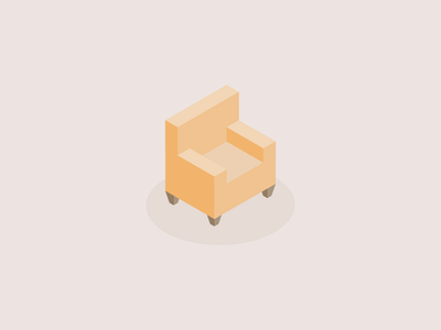 Isometric Chair art chair design digital flat furniture geometric home icon illustration isometric