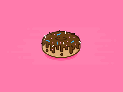Day 22/100: Doughnut 100 days challenge chocolate design dessert dougnut dripping flat food icon illustration sprinkles sweet