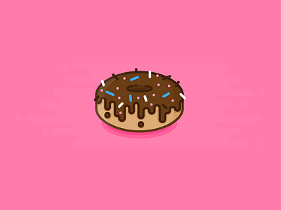 Doughnut chocolate design dessert doughnut dripping flat food icon illustration sprinkles sweet