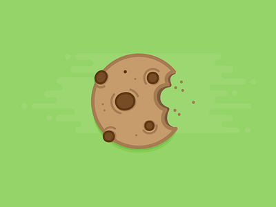 Cookie bite chocolate chocolate chip cookie design flat food icon illustration sweet