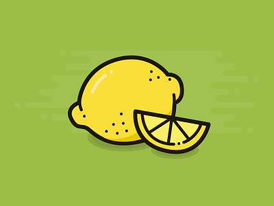 Lemon design flat food fruit healthy icon illustration lemon slice wedge