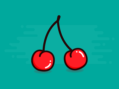 Cherries berries cherries cherry design flat food fruit icon illustration