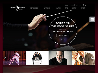 Spokane Symphony Website Redesign clean design layout navigation responsive ux web website
