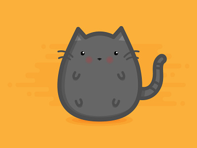 Chub Chub the Cat animal cat chub chubby cute design flat icon illustration kitty pet vector