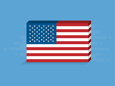 Flag Day 2017 america american flag flat graphic illustration isometric us usa vector