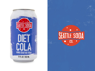 Seattle Soda - Diet Cola branding design graphic handcrafted illustration logo seattle soda