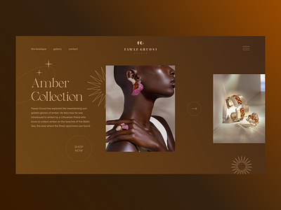 Fawaz Gruosi's Amber collection website — Design concept design header homepage ui webdesign website