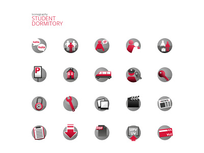 Student dormitory icon (set 2) dormitory duotone flat flatdesign hotel icon icon set illustrator services signage