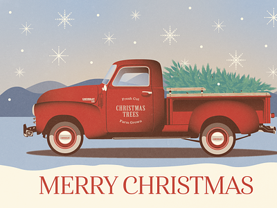 Christmas Truck Illustration branding design illustration logo vector