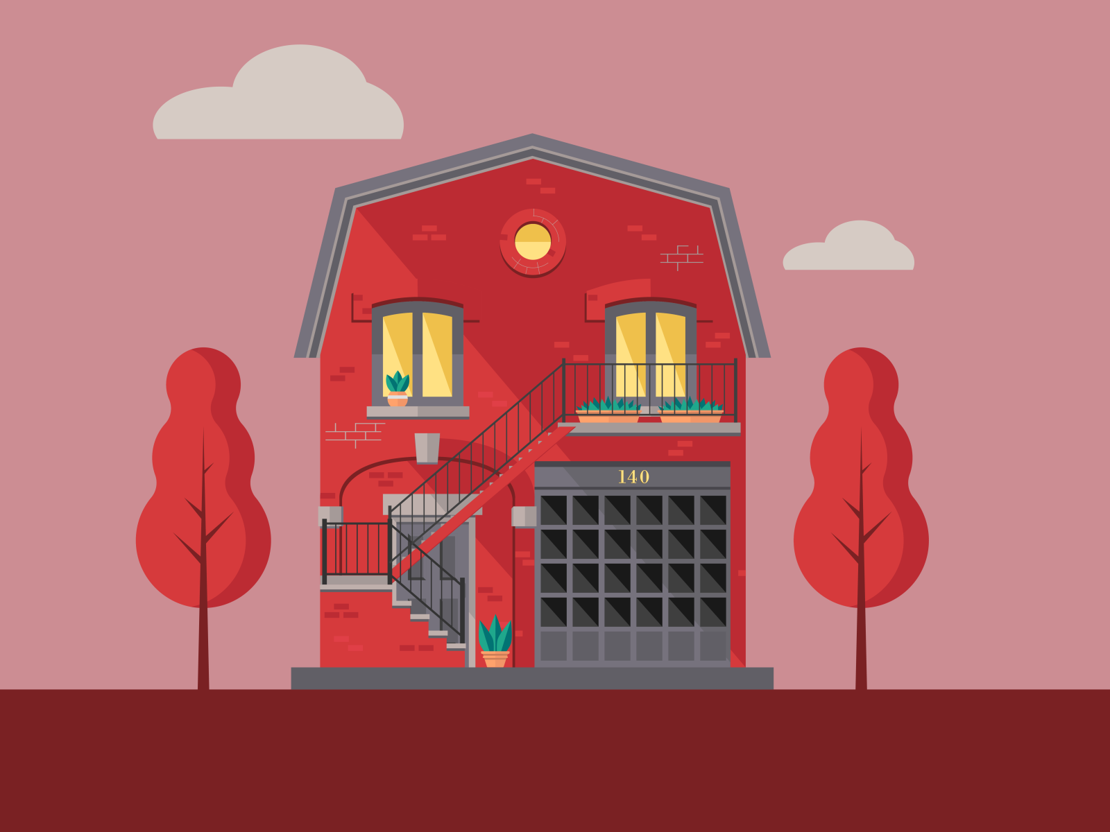 Townhome Illustration by Josh Brown on Dribbble