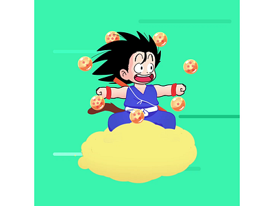 Son Goku (Dragonball Fanart) animation graphic design illustration motion graphics vector