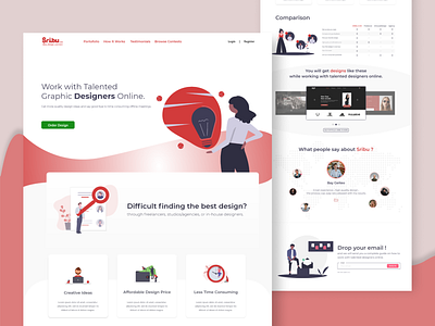 Redesign Landing Page Website Sribu branding clean design company profile design figma illustration landing page portofolio vector web design