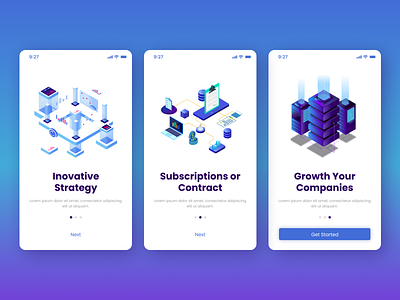 Concepet - Walkthrough design mobile apps for fintech company 3d 3d ilustration clean design company profile figma illustration portofolio ui ui design ux design walkthrough