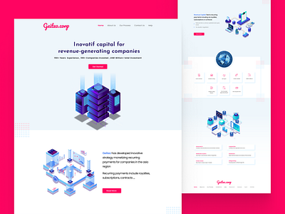 Landing Page Concept Fintech Company 3d 3d ilustration branding clean design company profile figma fintech illustration landing page portofolio web design