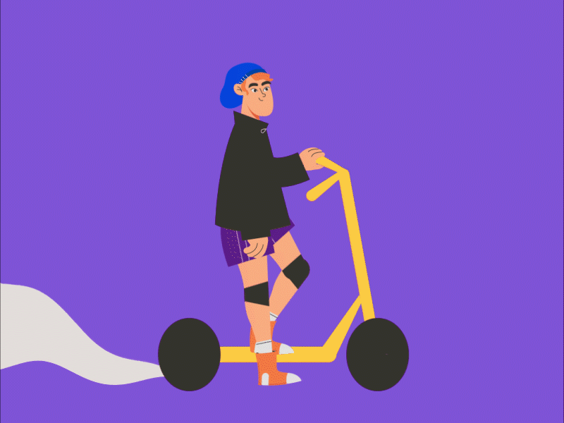 a ride after effects animation characterdesign gif illustration motion motion graphics ride scooter