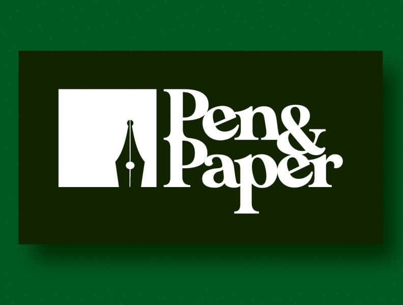 Pen & Paper logo mockup simple type typography vector