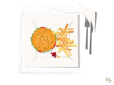 Dinner is Ready branding burger cooking design designer designs dinner party food food illustration french fries fries illustrator imagination kitchen menu tasty yummy