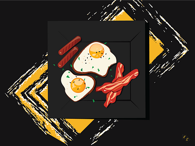 Eggs and Bacon bacon breakfast design designer designs eggs food illustration illustration art illustrations illustrator imagination inspiration plate sausage