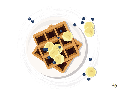 Waffles adobe adobe illustrator banana bananas blueberry design designer designs desserts food food illustration foodie illustration illustration art illustrator sweet waffles