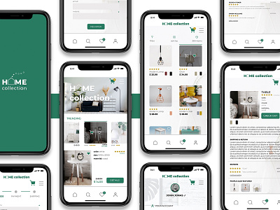 Home Collection / Mobile App green home screen homepage mobile app mobile app design mobile design mobile ui mockups ui ui design uiux ux