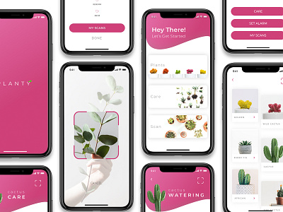 Planty / Mobile App care design designer designs mobile mobile app mobile app design mobile design mobile ui pink plant ui ui ux ui design uidesign uiux ux ux design uxdesign uxui