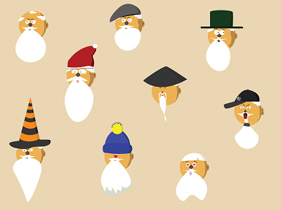 Faces design designer designs faces freezed funny grandpa happy illustraion illustration illustration art illustrations illustrator imagination inspiration lover sad santa vector