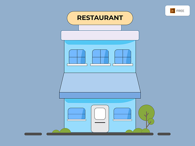 Restaurant Illustration Flat Design - Freebies design flat flat design free free design freebies graphic design illustration inspiration restaurant vector