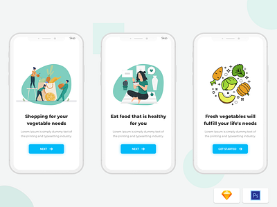 Onboarding healthy food app - freebies