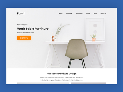 Furniture Web Design - Free Download clean ui freebies furniture furniture website landingpage product design ui ux web design website