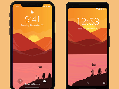 Wallpaper Sunset Iphone and Android - Freebies