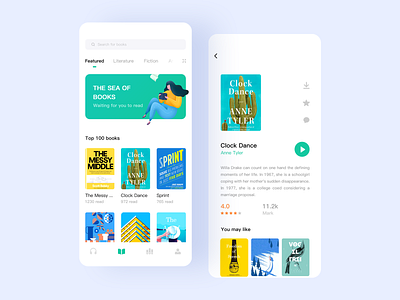 Books and audiobook app books and audiobook apps books and audiobook apps branding illustration logo web