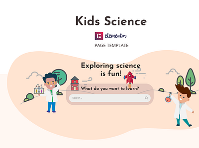 Kids Science Landing Page elementor template landing page web template