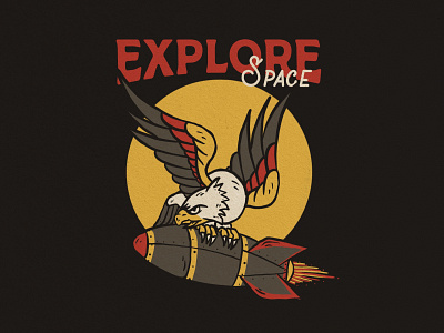 Explore space badge design badge logo badgedesign illustration oldschol tattoo tattoo traditional tattoo tshirt vintage