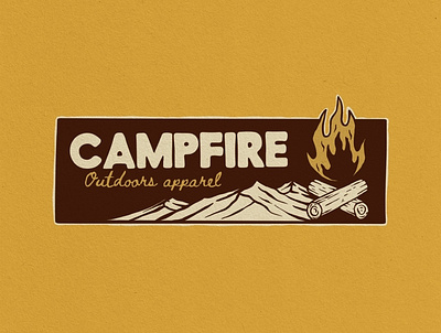 Campfire illustration badge design badge logo badgedesign branding hand drawn illustration illustrator logo illustration tshirt tshirt design vintage