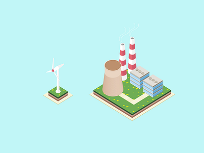 Energy Generation Isometric Illustration