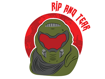 Doom Slayer avatars design flat illustration illustrator minimalist vector