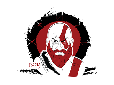 Kratos avatars design flat god of war illustration illustrator kratos minimalist vector