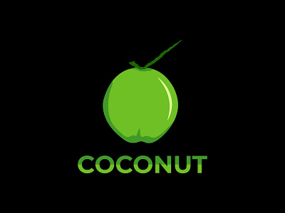 Green coconut logo design candy coco coconut composition drink farming font fruit half ice cream illustration juice label leaf letter logo natural nut poster