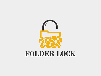 Folder lock logo design abstract data digital doc docs document file files folder icon important info information it lock locks logo protect protection protector