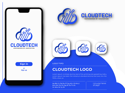 cloud data logo design