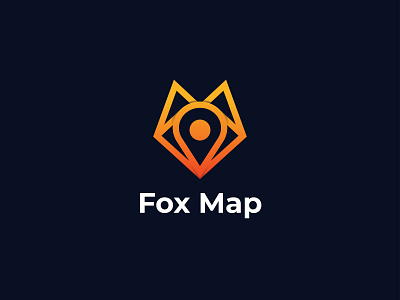 Fox map logo yellow orange gradient. Fox location logo branding business company creative fox fox logo gradient logfolio logo logo design logoshop