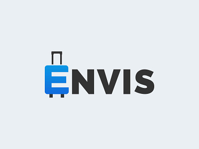 Envis travel agency wordmark logo Blue and gray color branding business company creative design illustration logo logoidea logoinspiritions logomaker logos logoshop media ui vector