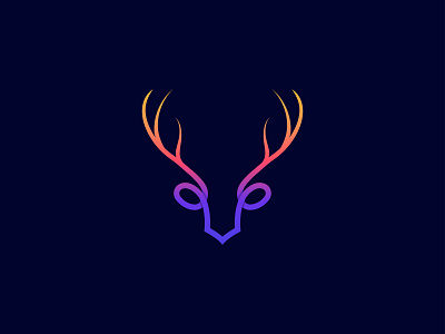 Deer logo design with purple and yellow gradient branding business company creative design illustration logo logo maker logomark logoshop logotype media ui vector