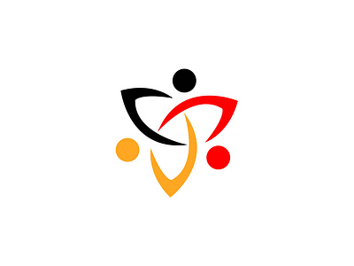 non profit community organization logo red yellow black color
