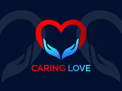 Caring Love Logo Red and Blue Gradient