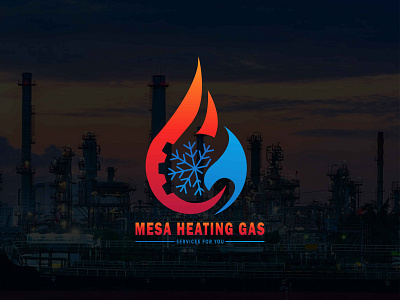 Oil gas and heating logo With gradient