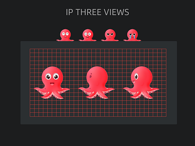 Li You Project IP Three Views brand branding emoticons illustration squid ui ux