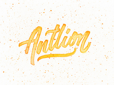 Antlion antlion brush brushpen calligraphy hand lettered handmade lettering script type yellow