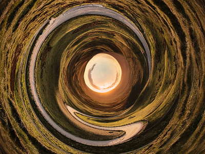 At Dusk abstract circular eerie landscape photo manipulation photoshop sunset unsplash warm