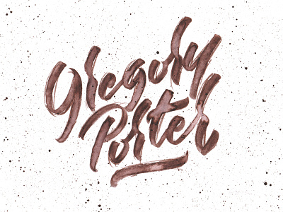 Gregory Porter brown brush gregory porter handmade jazz lettering splatter watercolor